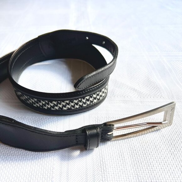 Never worn Aquascutum black and tweed belt - vintage early 2000 - Picture 1 of 4